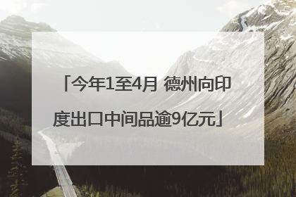 今年1至4月 德州向印度出口中间品逾9亿元